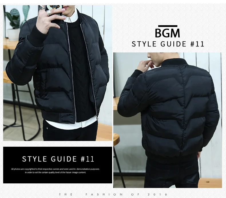 New Style down Coat Warm Cotton-padded Jacket Men's Teenager Slim Fit Winter Coat Men Casual Cotton-padded Clothes