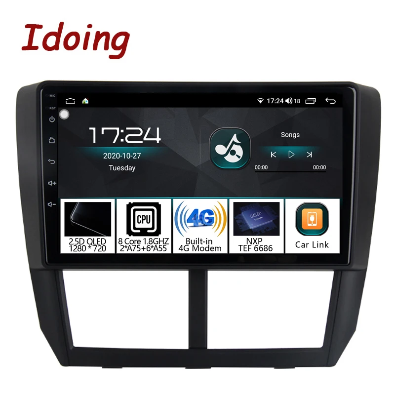 Idoing 1Din 9 &quotАвтомобильный Радио GPS мультимедийный плеер Android авто для Subaru Forester 2008