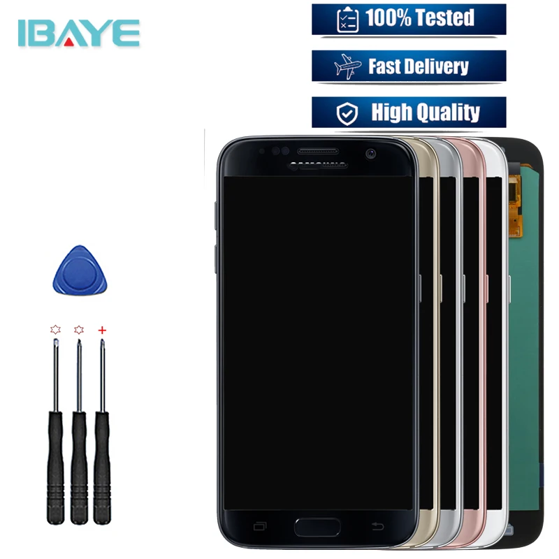 Для SAMSUNG GALAXY S7 G930A G930F SM-G930F ЖК-дисплей кодирующий преобразователь сенсорного экрана в сборе Замена для SAMSUNG S7 lcd+ инструмент