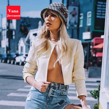

Spring Autumn Short Coats Jacket for Women's Tops Long Sleeve Solid Single Buckle Slim Jacket Outwear Casual chaqueta mujer