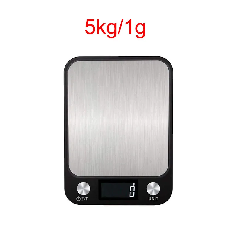 5kg 10 кг/1 г Многофункциональные цифровые кухонные весы из нержавеющей стали с ЖК-дисплеем для взвешивания пищевых продуктов весы для приготовления пищи баланс водонепроницаемый - Цвет: 5kg
