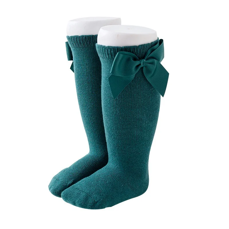Kids Socks Toddlers Girls Big Bow Knee High Long Soft Cotton Lace Baby Kniekousen Meisje Children Clothing