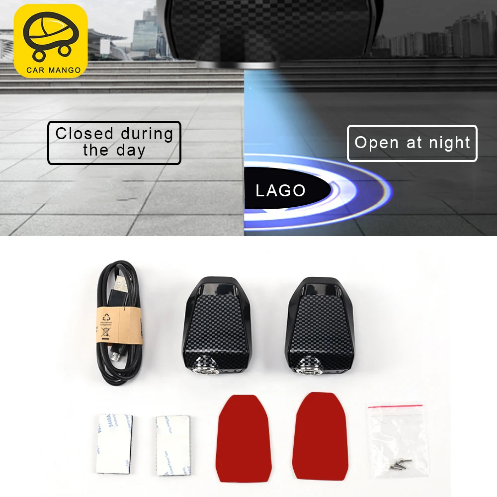 

CARMANGO for VW Volkswagen Arteon 2019 Wireless LED Car Door Opening Warning Welcome Lights Waterproof Strobe Flashing Lamps