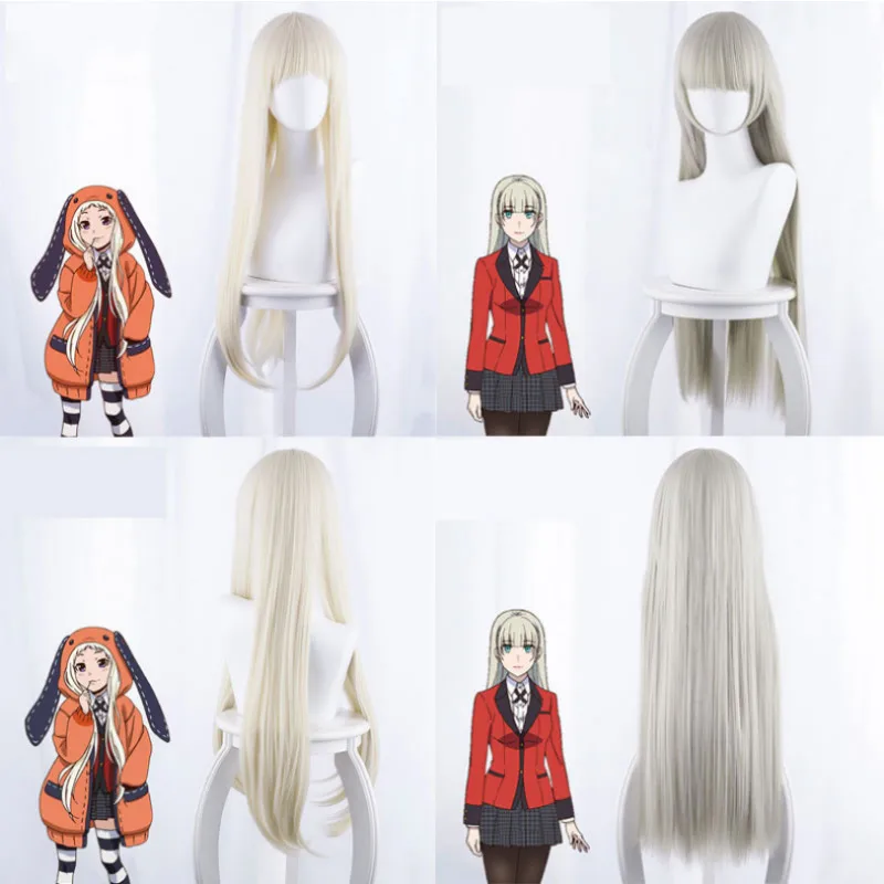 

Anime Kakegurui Compulsive Gambler Cosplay Wigs Runa Yomozuki Ririka Momobami Cosplay Wigs Heat Resistant Synthetic Wig +Wig Cap