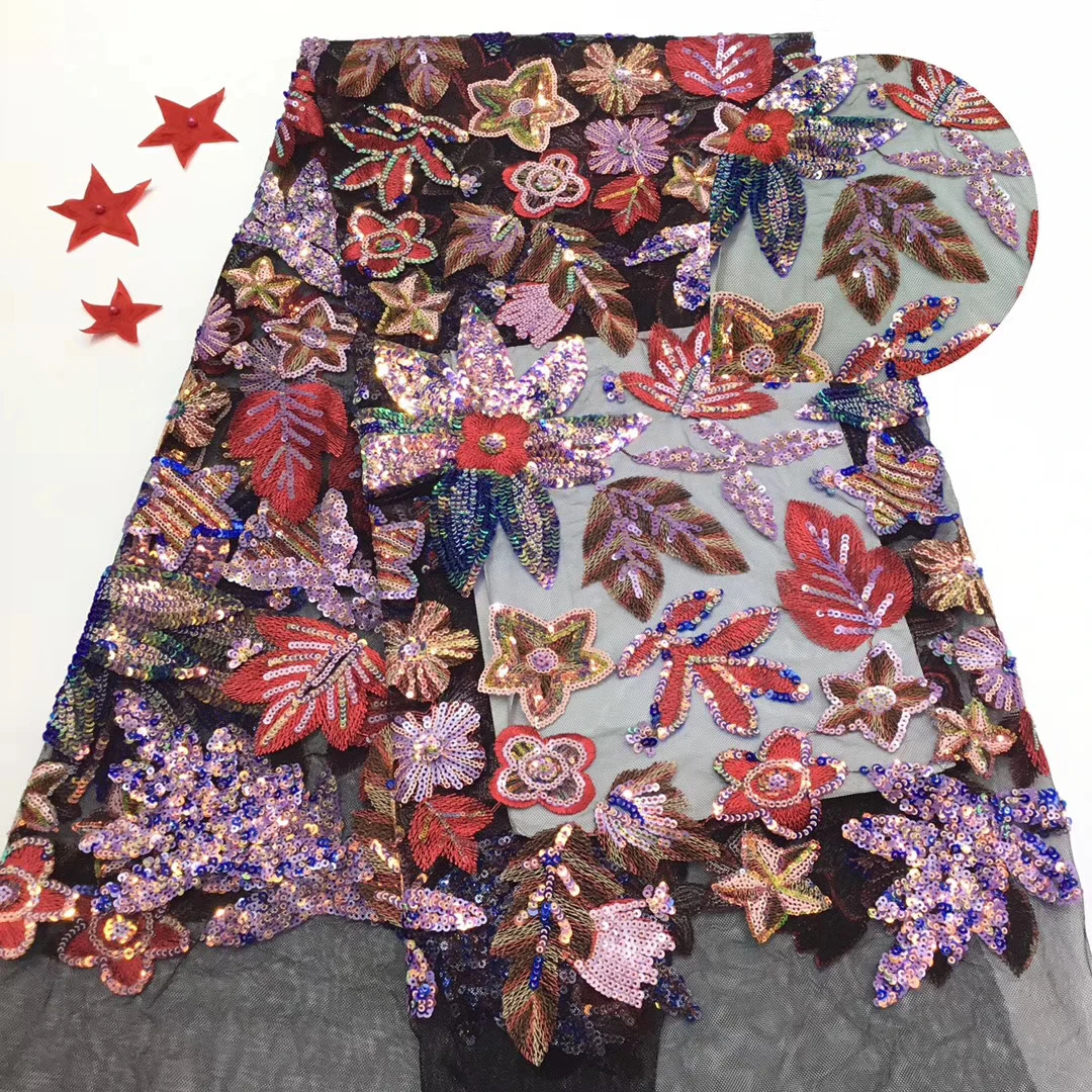 

African lace fabric 2020 high quality lace French sequin lace fabric embroidery fabric Nigerian lace fabric T35671