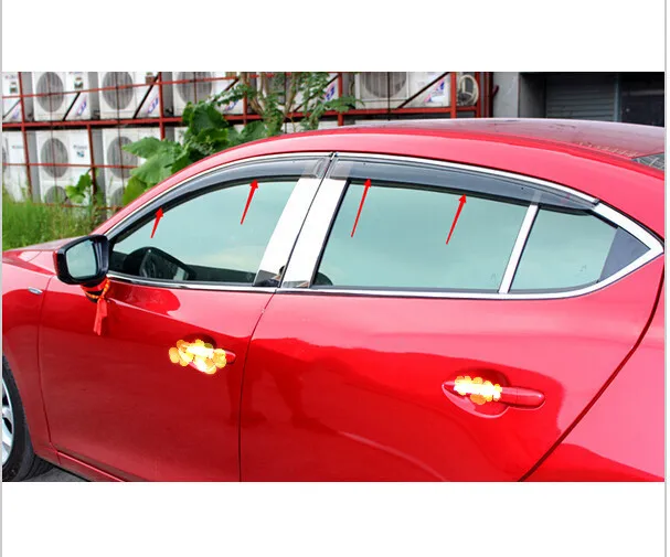 Для Mazda 6 Atenza 2013, оконный козырек, вентиляционный тент, защита от дождя/солнца/ветра, навесы, наружные крышки, запчасти, 4 шт., быстрая sa