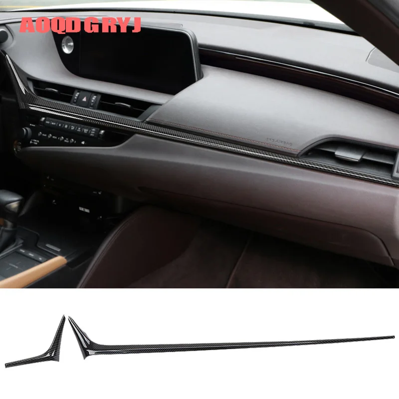 

Car Styling 2pcs Carbon Texture Console Center Moulding Dashboard Cover Trim for Lexus ES350 ES300H 2019-2020