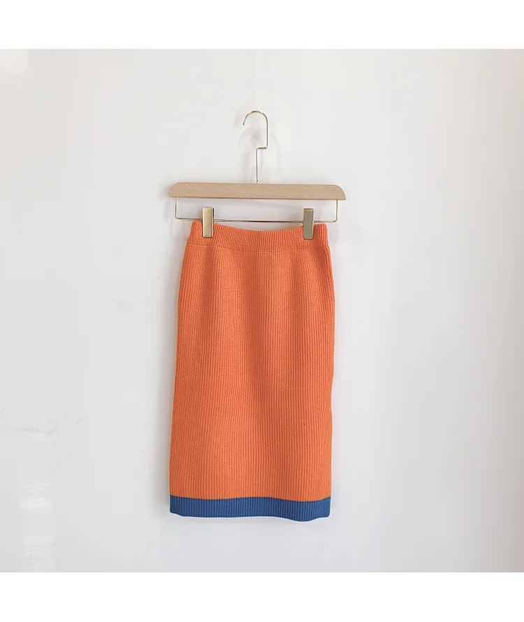 Autumn Winter Women's Sweater Knitting Set Long-sleeved Pullover and Skirt Suit Korean Sweater Set 2-piece Set Skirt Women 9736