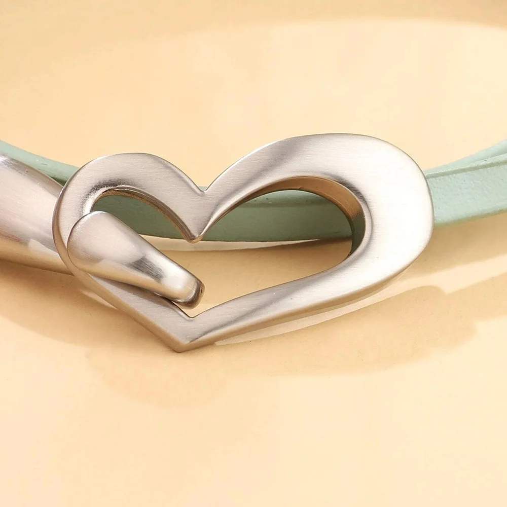 simple Multilayer Heart Shape Charm Cuff Bracelet For Women Suitable for bracelets and chokers - Image 4