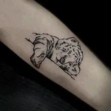 

Waterproof Temporary Tattoo Sticker Cute Sleeping Little Tiger Design Body Art Fake Tattoo Flash Tattoo Arm Wrist Ankle Female