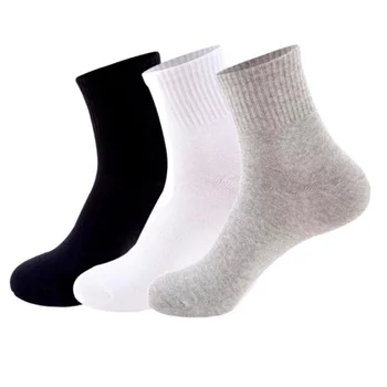 

1Pair Plain Socks School Office Mid Cut Swipe Actual Picture Cod Men Socks Cheap Price Wholesale