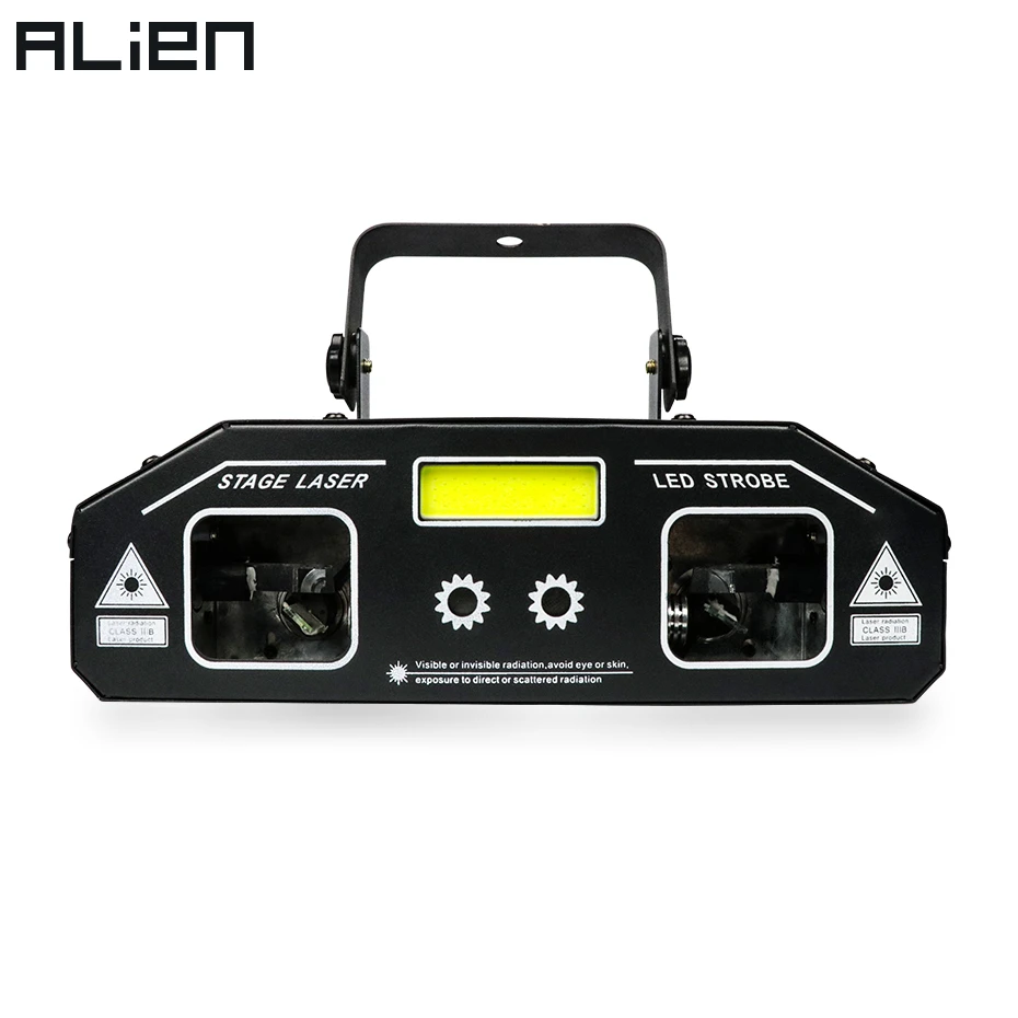 ALIEN 3 IN 1 DJ Disco Laser Beam Scanner Patterns Star Strobe Light Projector Party Holiday Bar Dance Xmas Stage Lighting Effect