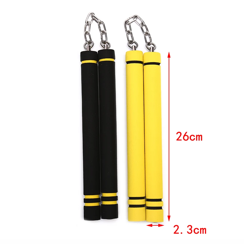 Двухполюсный кунг-фу Nunchakus для боевых искусств, поролоновая губка для безопасности, двойная дубинка с цепочкой из нержавеющей стали, Детские тренировочные инструменты