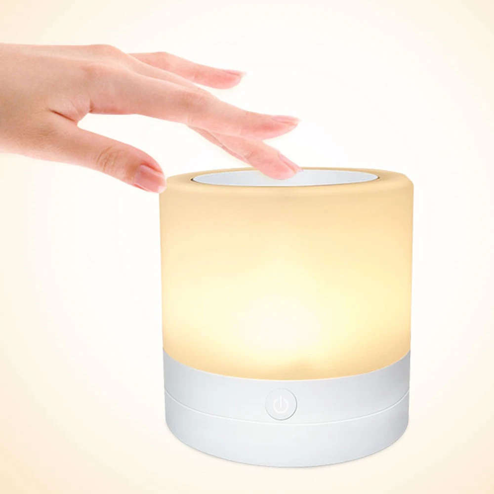 LED Color Changing Atmosphere Night Light Touch Control Induction Dimming Light Dimming Color Charging USB Smart Bedside Lamp