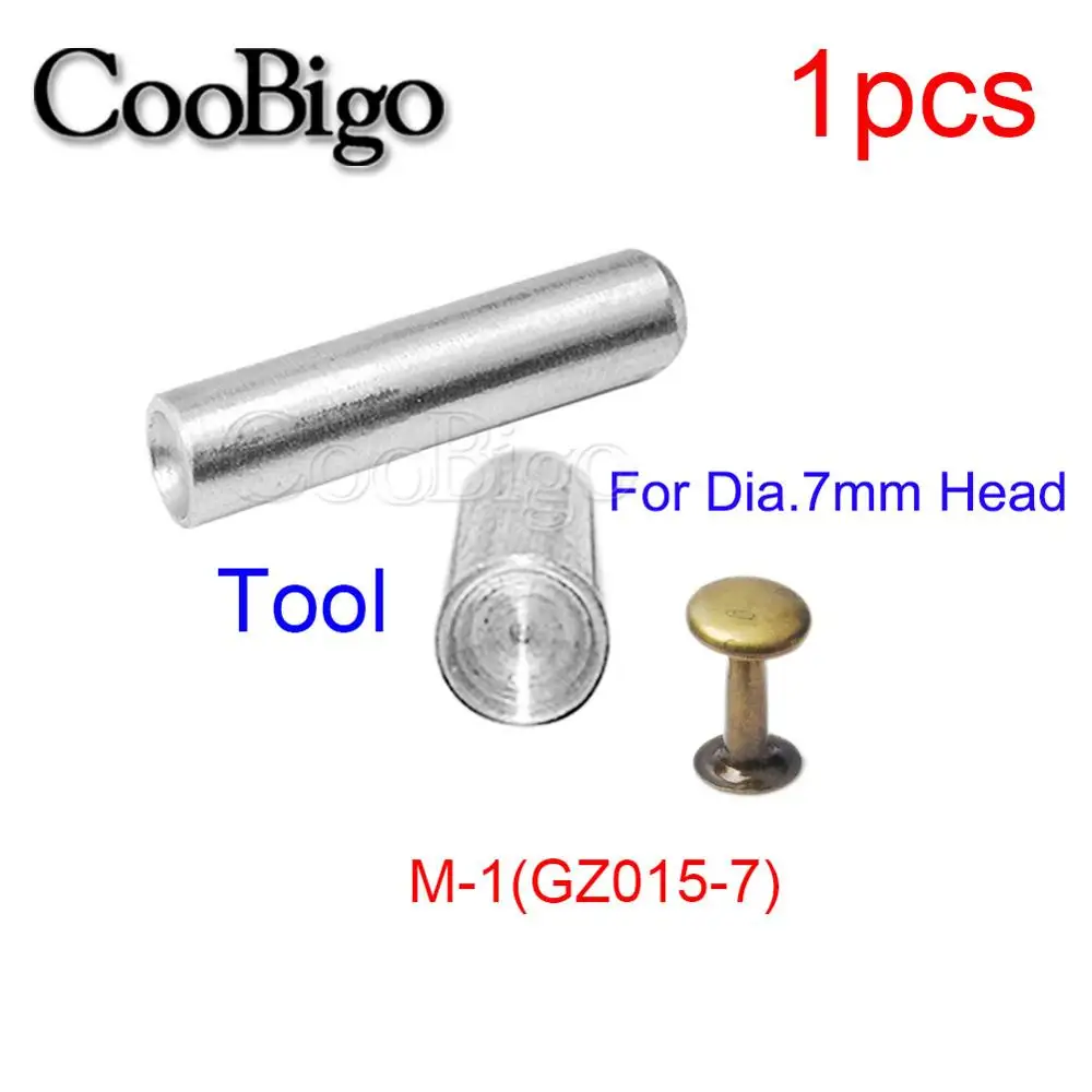 1pcs Tool 50 компл. 7x9 мм круглая двойная заклепка гвоздь шип для сумки пояса одежды браслет и металлический инструмент Металл DIY кожевенное ремесло обувь - Цвет: 1pcs Tool