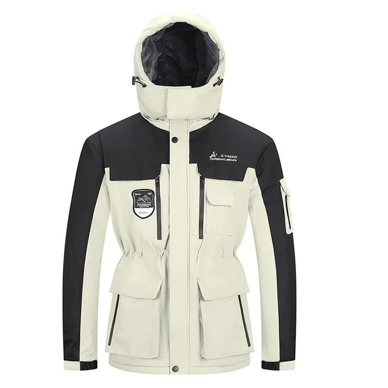 Men Parka Jacket Coat QUILTED Windbreaker Anorak Waterproof Winter 8XL Hooded Fleece