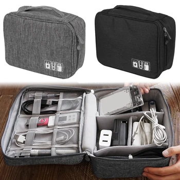 

Multifunctional Data Cable Storage Bag Travel Cable Bag Charger Wire Cosmetic Zipper Waterproof Storage Bag Tool Bag Box Supplie