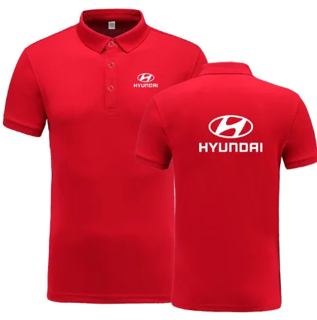 Новые летние шорты с длинными рукавами Polo Homme высокого Качественный хлопок Мода для hyundai футболка-поло с принтом-логотипом Повседневное Бизнес Camisa Polo футболка - Цвет: 2