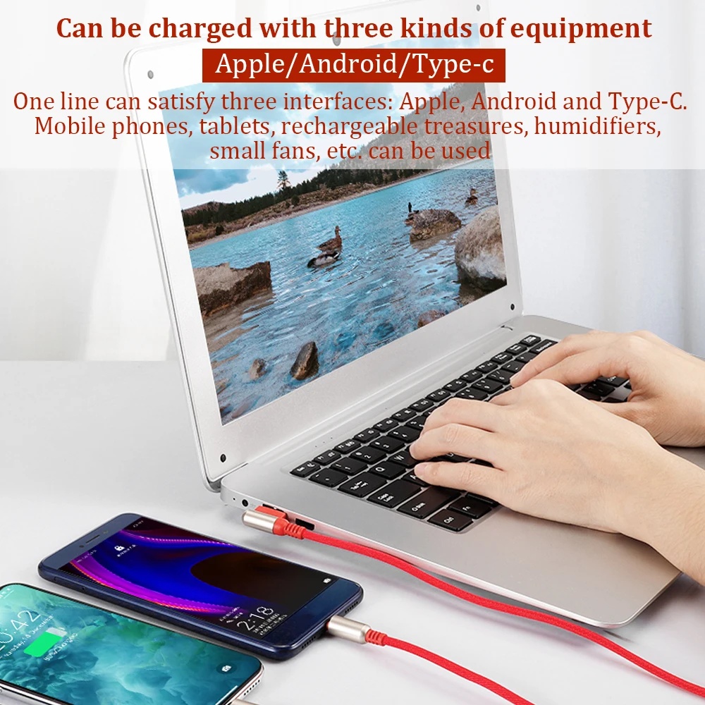 3 в 1 USB кабель для iPhone Multi 2A Быстрая зарядка зарядное устройство для Xiaomi Micro USB кабели для мобильных телефонов usb type C кабель для передачи данных