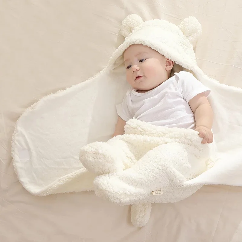 

CYSINCOS Newborn Baby Winter Warm Sleeping Bags Infant Button Knit Swaddle Wrap Swaddling Stroller Wrap Toddler Blanket