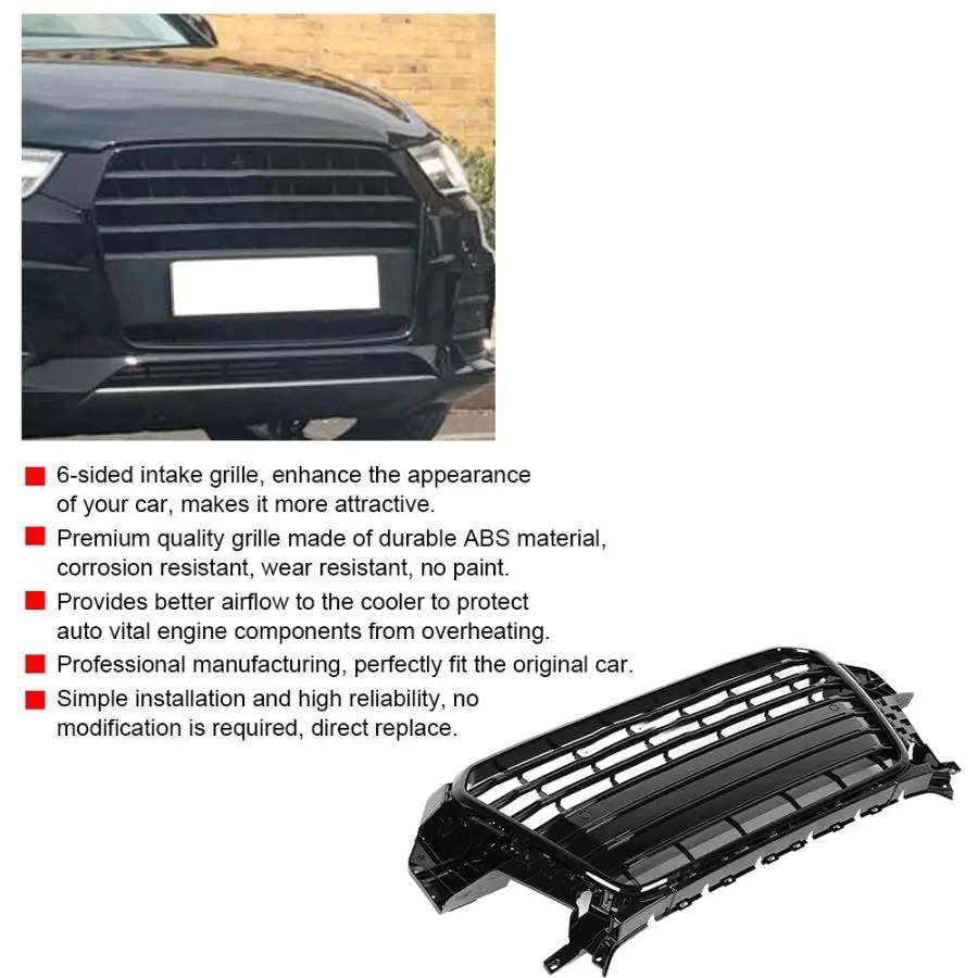 Передняя Шестигранная сетка сотовая решетка капота для Audi Q3 2013 автомобильные аксессуары Автомобильная сетка для SQ3 стиль