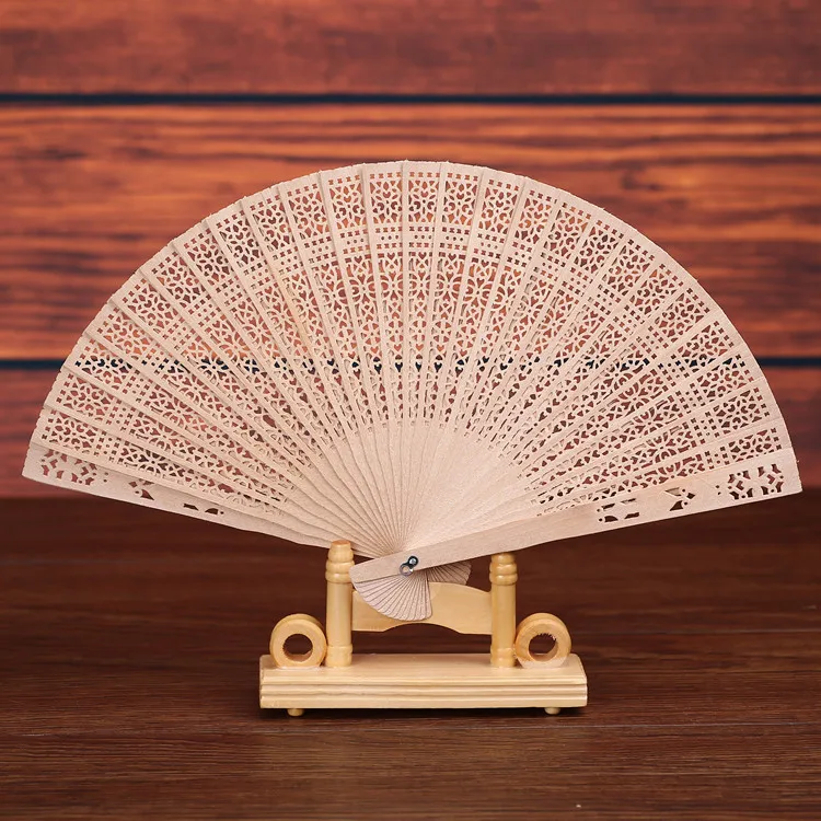 Genuine Product 8 Inches Fragrant Wood Burma Fragrant Eaglewood Fan Sunflower Wooden Craft's Fan Wedding Gift Return Punch Flowe