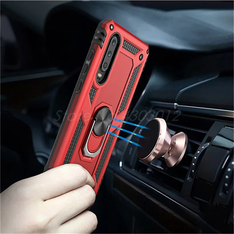 Роскошный армированный мягкий ударопрочный чехол для huawei Коврики 30 20 P30 Pro Honor 10 Lite Nova 3e 4e 5 Y9 Силиконовые Автомобильный держатель кольцо чехол