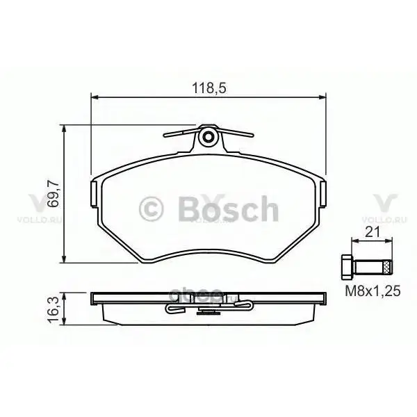0986494010 BOSCH ДИСКОВЫЕ КОЛОДКИ ПЕРЕДНИЕ