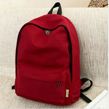 

2019 Fashion Solid Color Canvas Backpacks Unisex Simple Student Bag Women Men Travel Backpack Hot Selling New Shoulder Bags