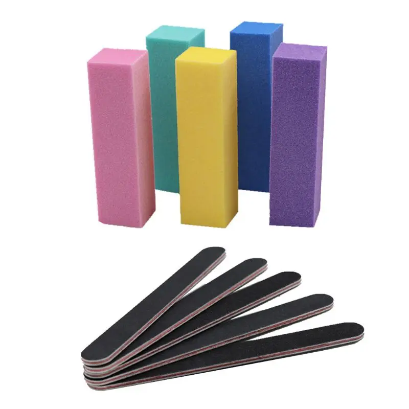 

Nail Files and Buffer, Professional Manicure Tools Kit Rectangular Art Care Buffer Block Tools 100/180 Grit 12Pcs