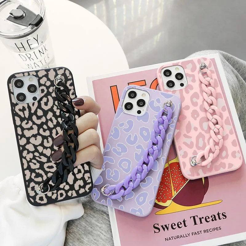 Chain Wrist Bracelet Case For Huawei P Smart 2021 Y9 Y7 Y6 2019 Honor 20 10 10i 10X 9X 8X P20 P30 P40 Lite E Pro Leopard Funda | Мобильные