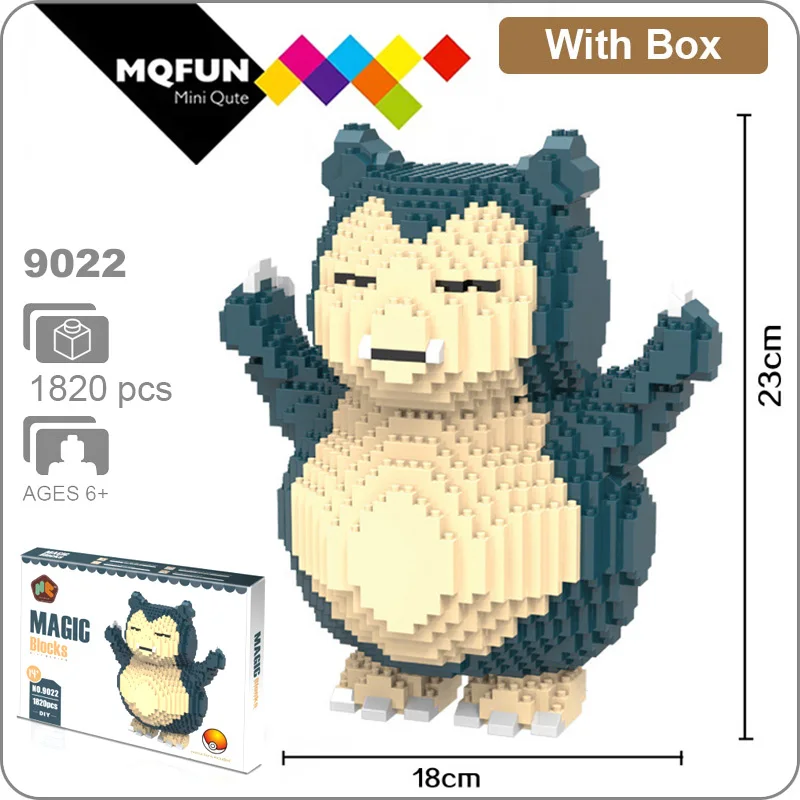 HC большой мультфильм Аниме Супер Герой Марио Тоторо Snorlax пластиковый строительный блок кирпичи игра DIY 3D Сборная модель обучающая игрушка - Цвет: HC 9022 With Box