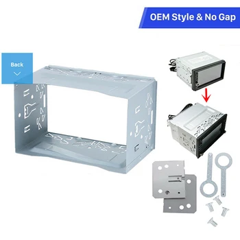 

For Silver Car Stereo Install Dash Bezel Radio DVD Player Mounting 2Din Frame Latest Useful Durable New Accessory