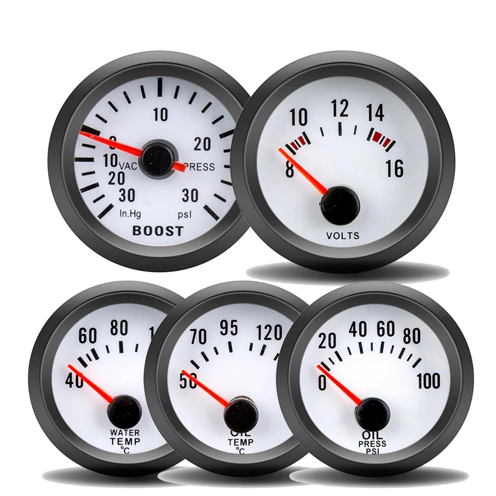 52 мм Датчик температуры воды масла PSI турбонаддув Манометр вольтметр синий