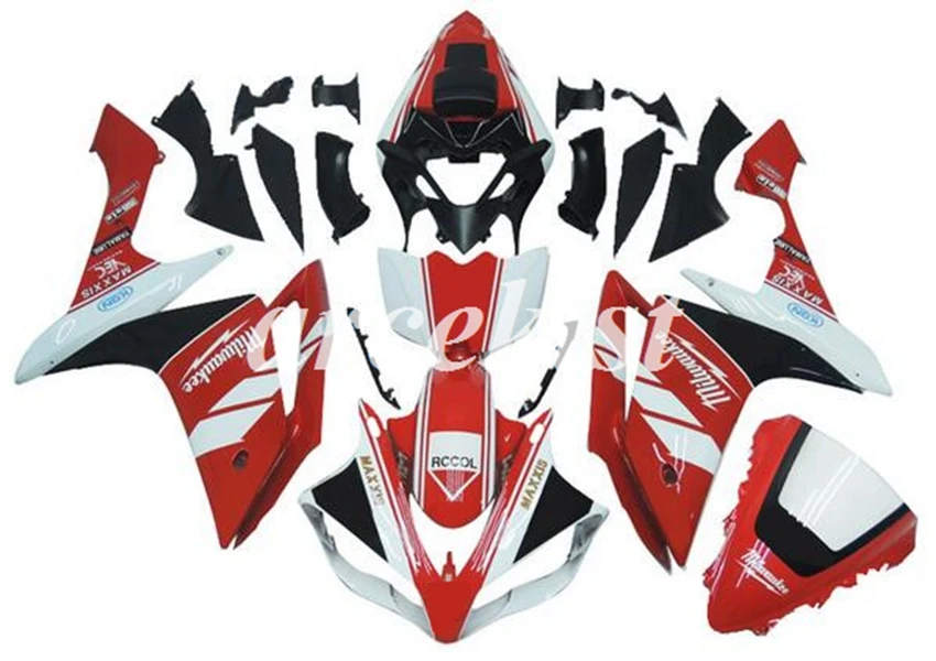 Литьевая форма) ABS Обтекатели комплект подходит для Yamaha YZF1000 R1 2007 2008 07 08 YZF R1 Кузов Набор белый матовый полный