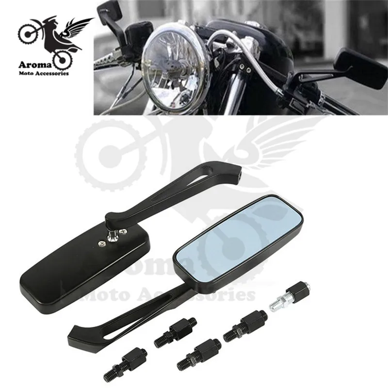 Прямоугольное черное moto зеркало заднего вида для kawasaki honda suzuki Benelli vespa yamaha harley sportster зеркало moto rcycle raerview