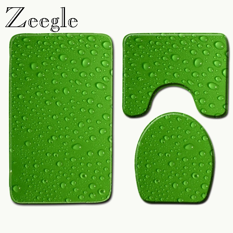 Zeegle Printed Shower Mat Non Slip Bathroom Carpet Toilet Lid Cover Bath Floor Mats Microfiber Rugs Memory Foam Rug | Дом и сад