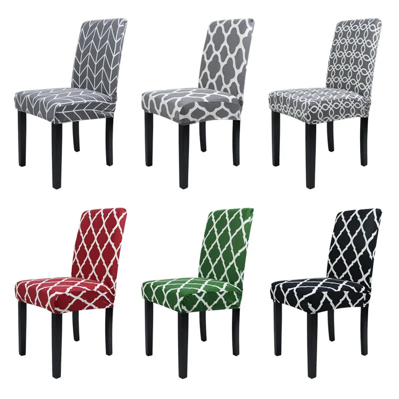 Geometry Dining Chair Covers Spandex Stretch Office Chair Slipcover