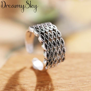 

Boho Vintage Silver Color Large Crystal Big Rings for Women Lover Finger Ring Valentines Day Gifts