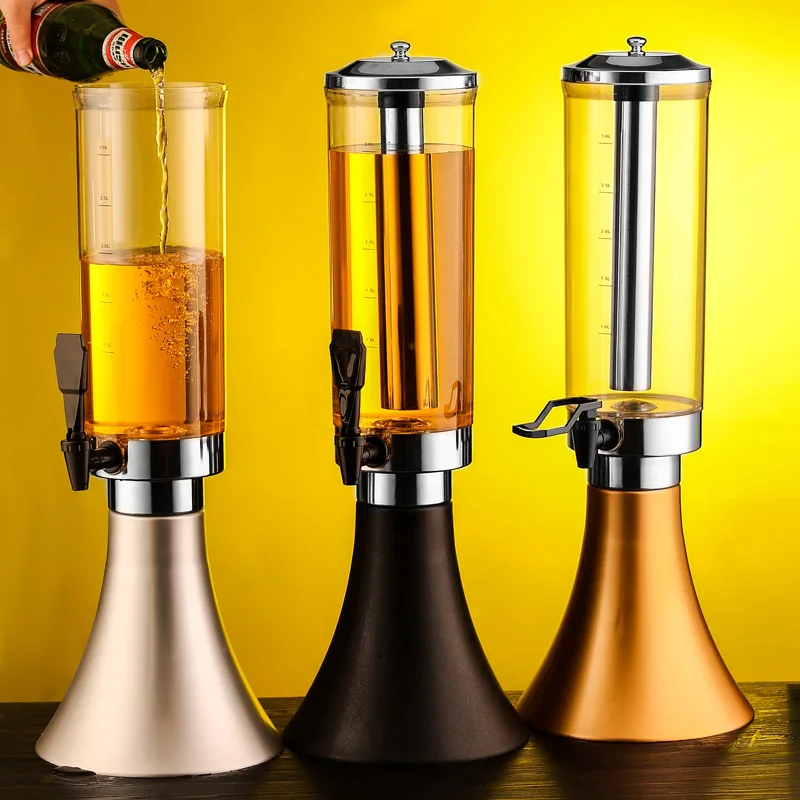 3 Liters PlumWheat Tabletop Chiller and Beverage Dispenser Beer Tower with  Ice Tube Chill Rod for Party Bar Restaurant - AliExpress