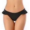 Clearance Women Ruffled Low Waist Black Bikini Bottom Sexy Ruched Swimming Shorts Swimwear Two-Piece Separate Original Price 15$ 1