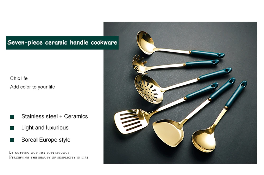 Kitchenware Set Nordic Style Luxury 304 Stainless Steel Dark