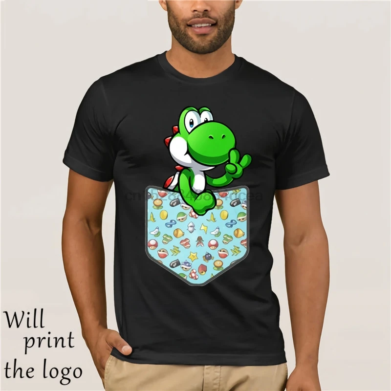 YOSHI POCKET Мужская футболка смешной геймер Ретро игровой дизайн SNES идея подарка