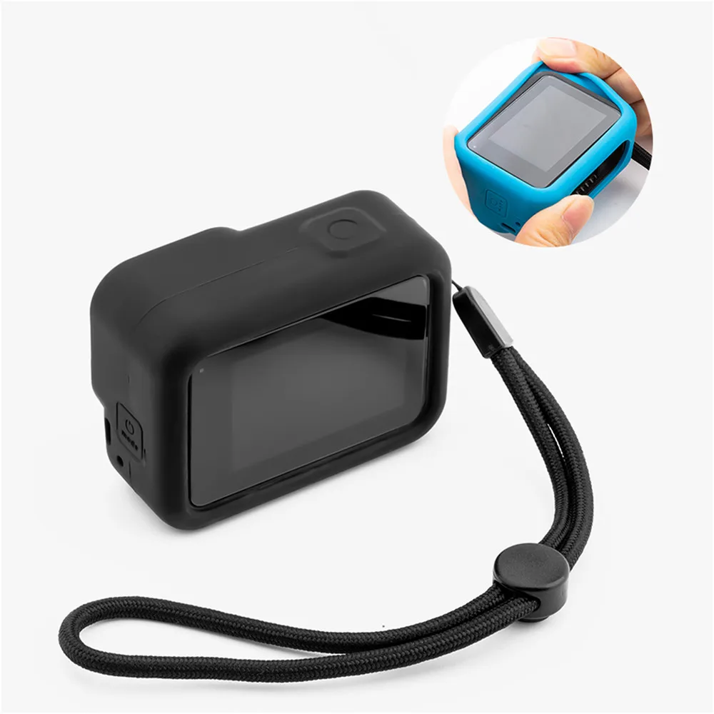 Силиконовый противоударный защитный чехол для камеры GoPro Hero 8, черный корпус для камеры с ремешком на запястье для GoPro 8