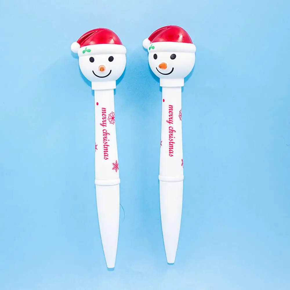 Рождественский снеговик Многофункциональный светодиодный свет звук дети электронная шариковая ручка
