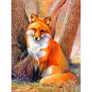 

Diamond Painting Full Display Fox Diamond Embroidery Full Round Cross Stitch Rhinestones Decor Home Gift