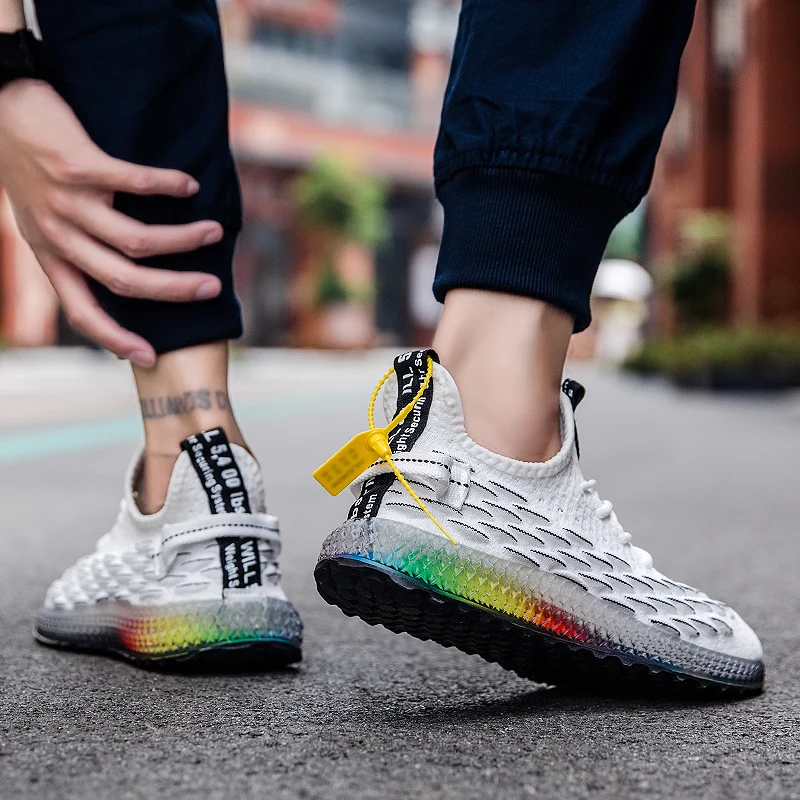 Модная мужская обувь; кроссовки Flyknit; дышащая Нескользящая Мужская обувь для бега; Повседневная Удобная обувь для тренировок; Прямая поставка; AODLEE