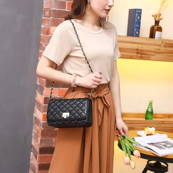 

Shoulder Bag For Women 2020 Brand Crossbody Bag Luxury Designer Purses And Handbags Pu Leather Small Messenger Bag With Chain