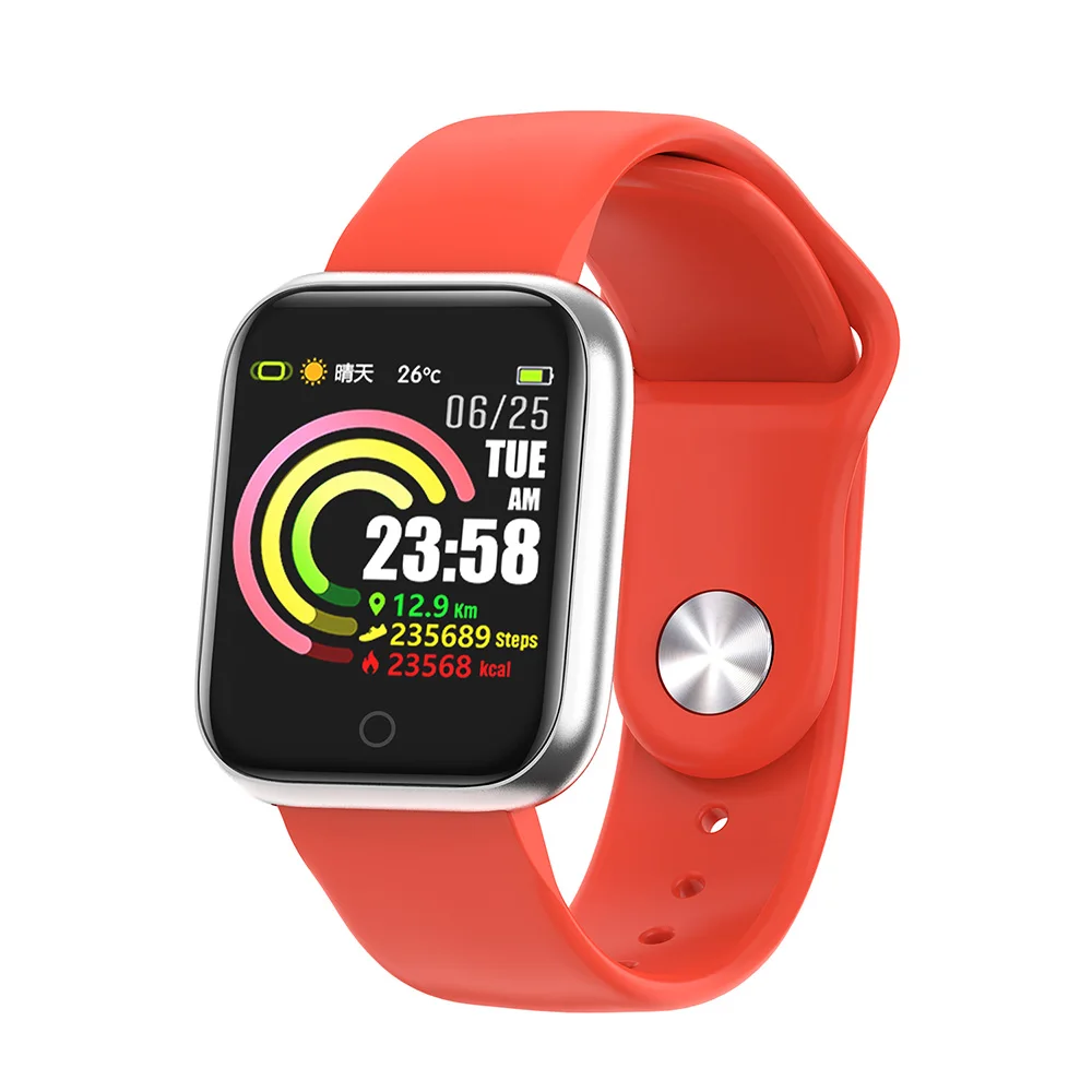 Умные часы фитнес-трекер Smartband активность браслет Bluetooth водонепроницаемый браслет кровяное давление монитор сердечного ритма - Цвет: Красный