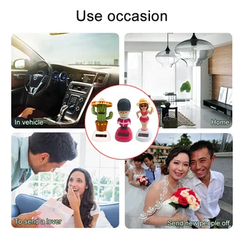 

3pcs Shake Bobble Solar Powered Gift ABS Dancing Doll Swinging Animated Birthday Home Ornaments Toy Office Car Decoration Desk